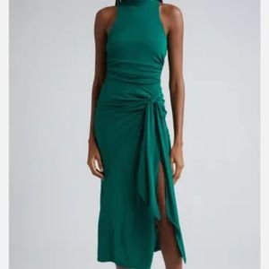Cinq a sept rori scrunch neck body-con dress green size 6 worn once